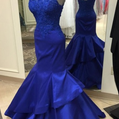 Custom Charming Royal Blue Prom Dress,sexy One..
