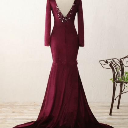 Burgundy Prom Dresses, Real Sample Elegant..