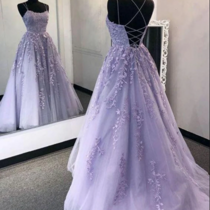 Purple Lace Prom Dress Evening Gown Graduation..