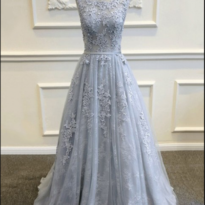 Gorgeous Grey Lace Prom Dress,pageant..