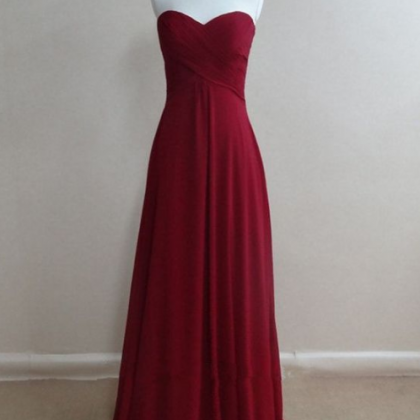Simple And Pretty Burgundy Prom Dresses , High..
