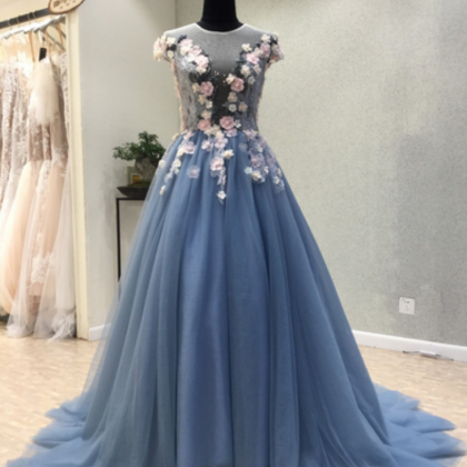 floral prom dress Long Prom Dress Senior prom gown