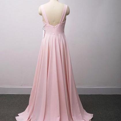 Prom Dresses V Neck Front Slit Bridesmaid Dress,..