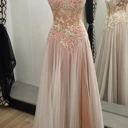 Appliques Prom Dress,custom Made Prom Dress,lace..