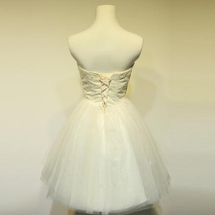 Short Prom Dress , Light Champagne Prom Dress ,..