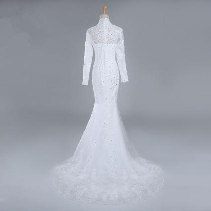 Detachable Memaid Lace Vintage Wedding Dress, High..