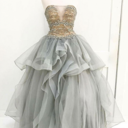 Ball Gown Beaded Prom Dress,long Evening..