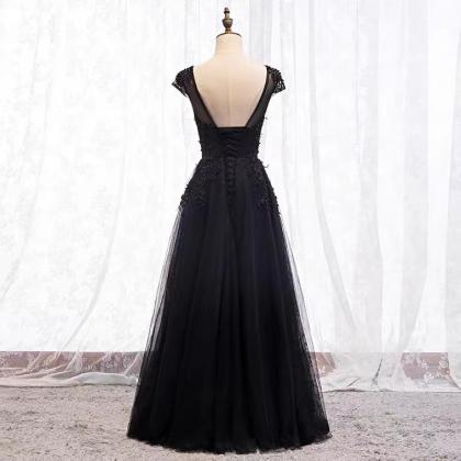 Style, Long Prom Dress, Black Dress, Formal..