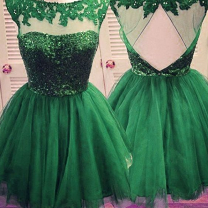 Tulle Homecoming Gowns,Backless Par..