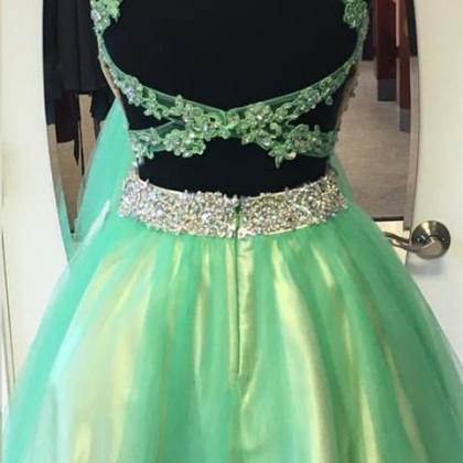 Green Tulle with Lace Appliqued and..
