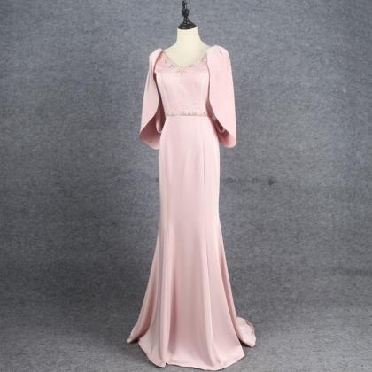 The Hip Wrap Fishtail Flying Sleeve Evening Dress..