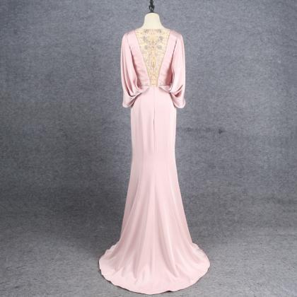 The Hip Wrap Fishtail Flying Sleeve Evening Dress..