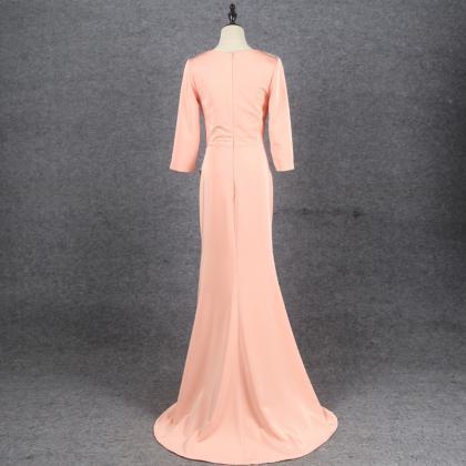 Dress Dress Pink Seven-point Sleeve Fishtail..