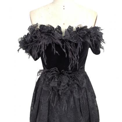 Custom Elegant Evening Dress Black Host Dress