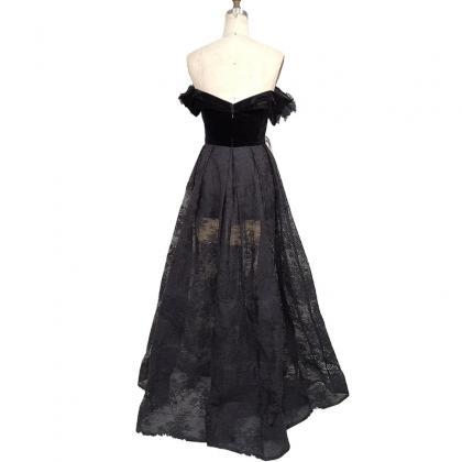 Custom Elegant Evening Dress Black Host Dress