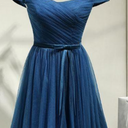 Navy Blue Party Dress, Simple Short Formal Dress,..