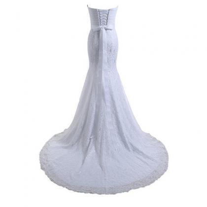 Wedding Dresses,tube Top Long Bridal Wedding Dress..