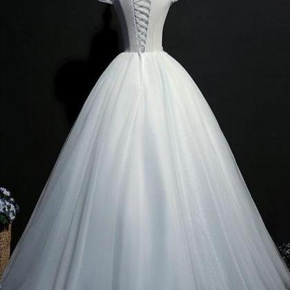Beautiful Tulle Off Shoulder Grey Formal Gowns,..