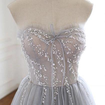 Prom Dresses,sweetheart Tulle Beads Long Prom..