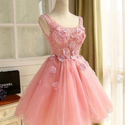 Homecoming Dresses,cute A Line Tulle Pearl Short..
