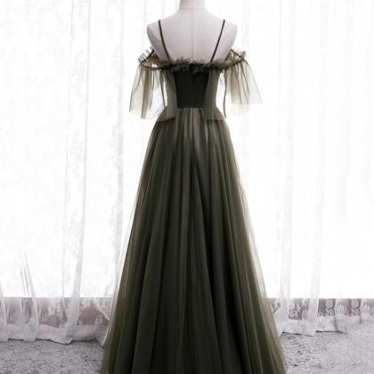 Prom Dresses,simple Tulle Long A Line Prom Dress..