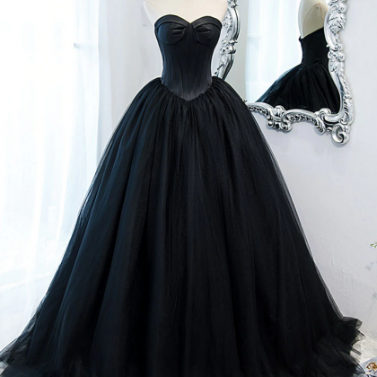 Prom Dresses,simple Sweetheart Neck Tulle Long..