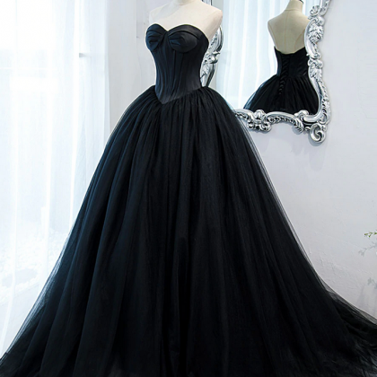 Prom Dresses,simple Sweetheart Neck Tulle Long..