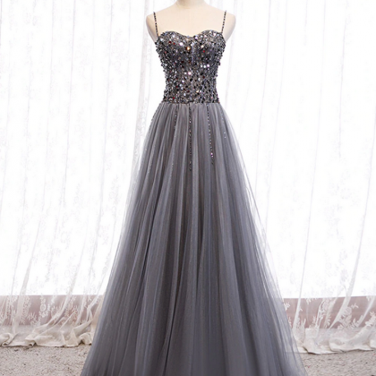Prom Dresses,tulle Sequin Long Prom Dress Tulle..