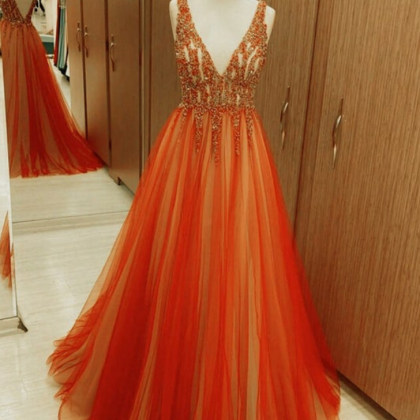  Prom Dresses,Tulle Ball Gown Beade..