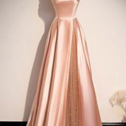 Prom Dresses,strapless Satin Long Party Dress..
