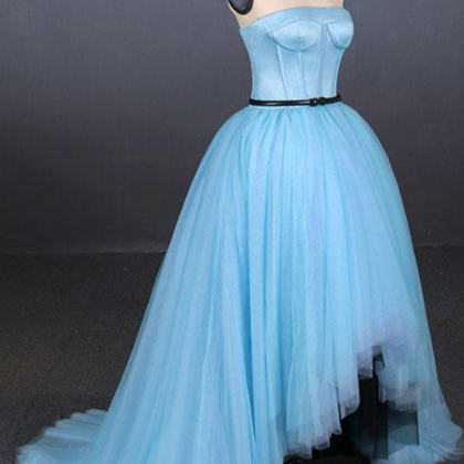 Prom Dresses,high Low Strapless Tulle Prom..