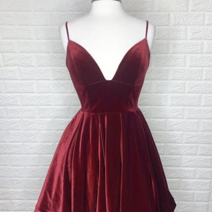 Homecoming Dresses Velvet Short Prom Dress Party Dress On Luulla