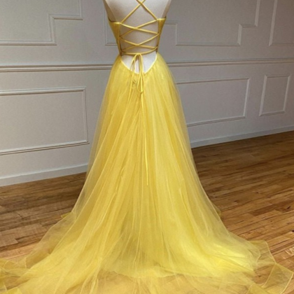 Prom Dresses A-line/princess Tulle Ruched V-neck..