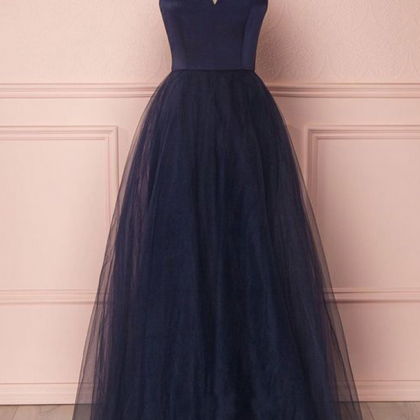 Prom Dresses A Line Cross Neck Open Back Tulle..