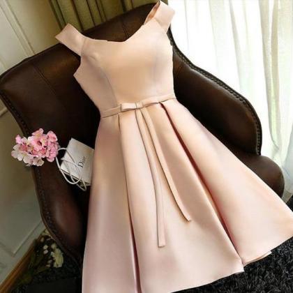 Satin Homecoming Dresses,light Pink Homecoming..
