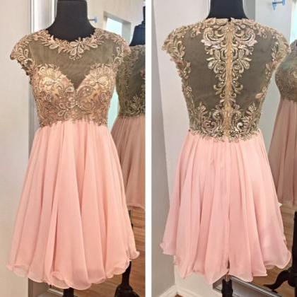 Embroidered Cap Sleeve Party Dress
