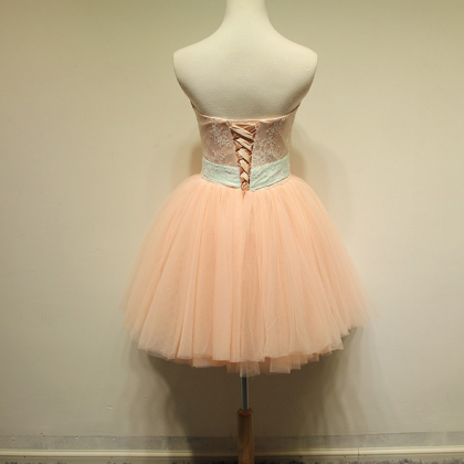Cute Strapless Short Prom Dress,orange Powder..