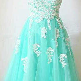 Sweetheart Short Tulle Lace Prom Dresses Gowns ,..