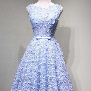 Elegant Short Homecoming Dress, Blue Prom Dress,..