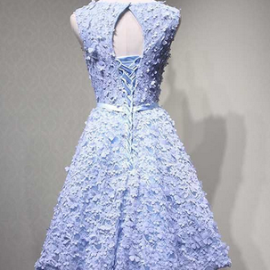 Elegant Short Homecoming Dress, Blue Prom Dress,..
