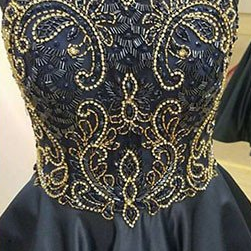 Sexy Backless Prom Dress, Short Beaded Prom..