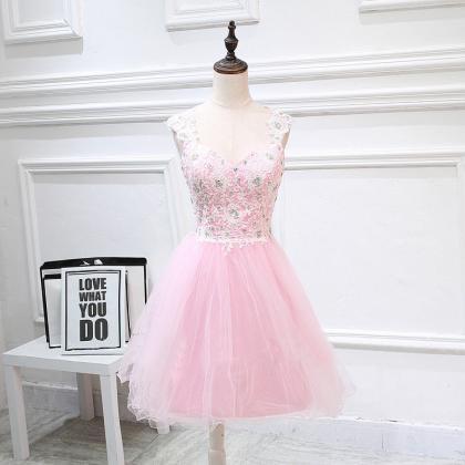 Sexy V Neck Prom Dress,beaded Tulle Prom..