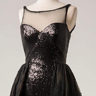 Black Sequins Homecoming Dress,sparkly Prom..