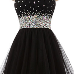Short Black Prom Dress, Lovely Lace Up Prom Dress,..