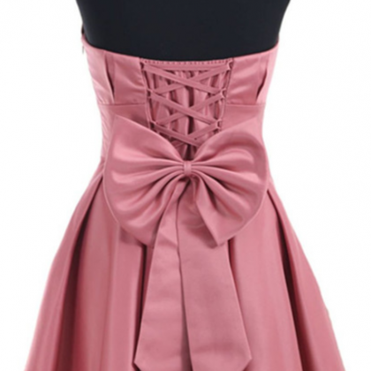 Satin Prom Dress,pink Prom Dresses,short Prom..