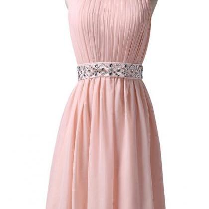 Chiffon Prom Dress,pink Prom Dresses,short Prom..