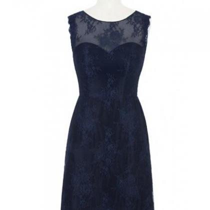Lace Prom Dress,navy Blue Prom Dress,sexy Cocktail..