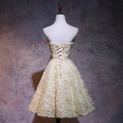 A Line Sweetheart Neck Homecoming Dresses,..