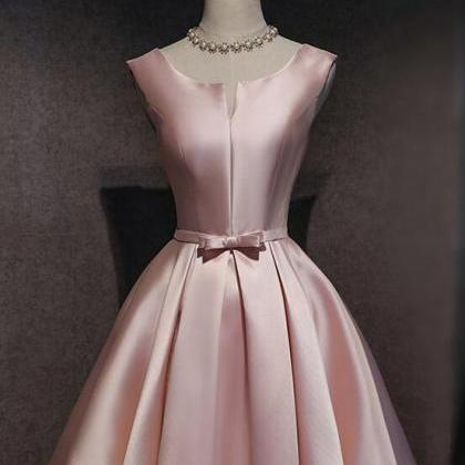 Pink Satin Short Party Dress , Lovely Satin..