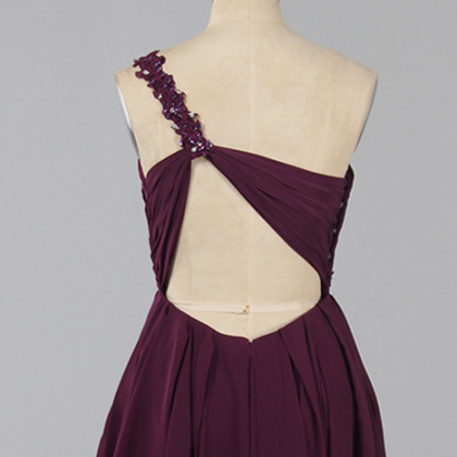 Asymmetric High Low Plum Homecoming Dress With..